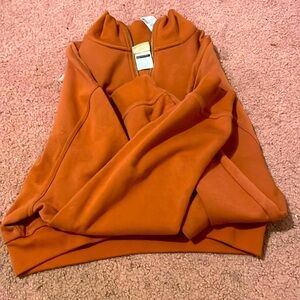 burnt orange cropped sweatshirt